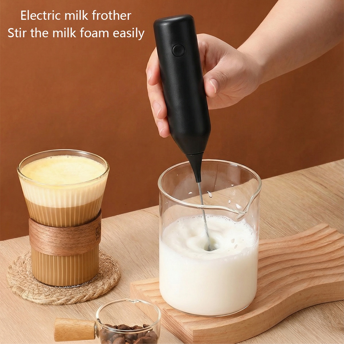 Electric Milk Frother Handheld - Electric Double Stick Egg Beater, Milk
