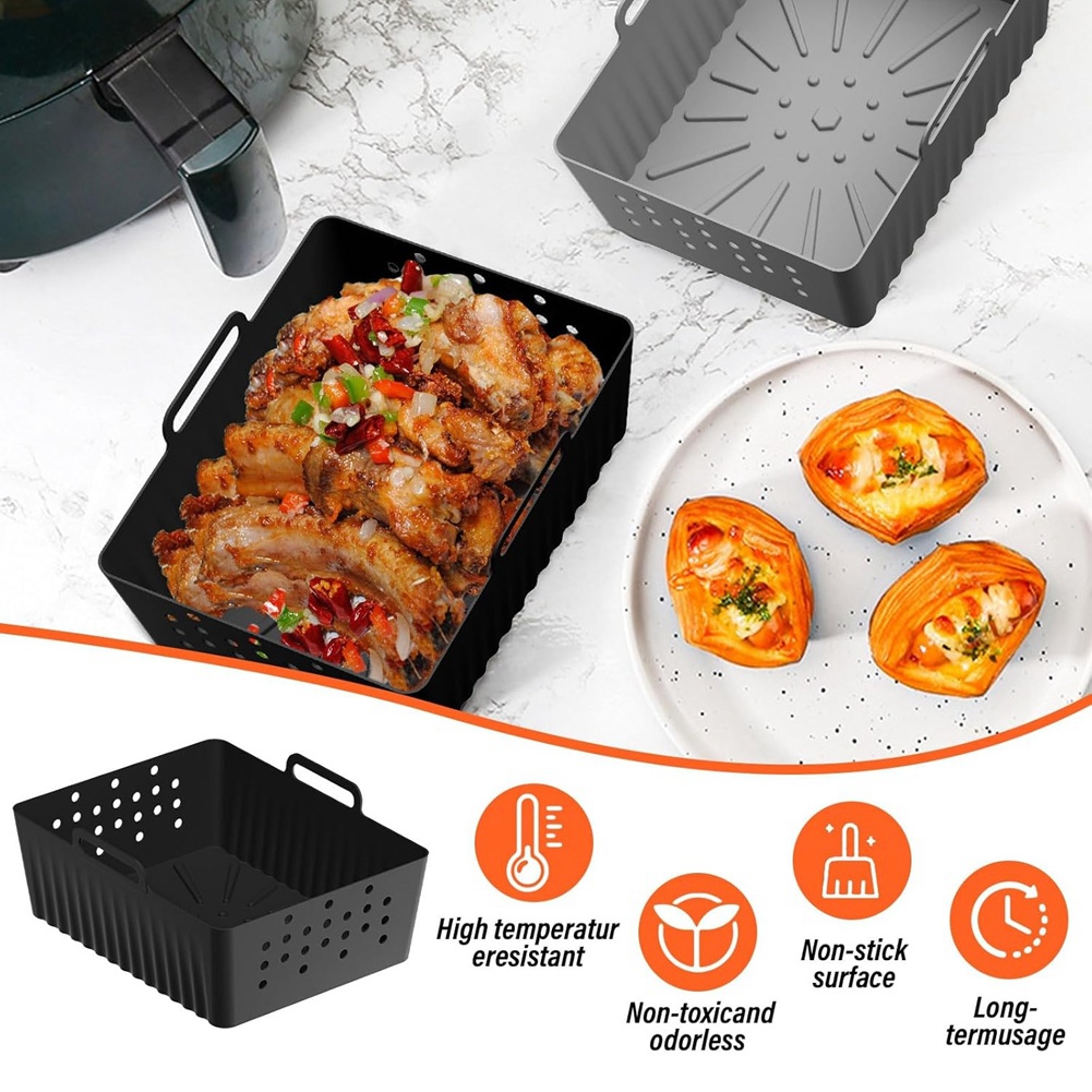 NEW HOT In Stock-2PCS Air Frye - đánh giá và giá Air Fryer Silicone Pot Liner