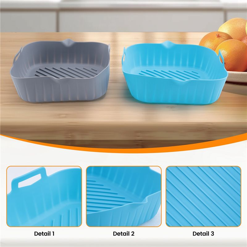 NEW HOT In Stock-2 Pcs Large A - đánh giá và giá Air Fryer Silicone Pot Liner